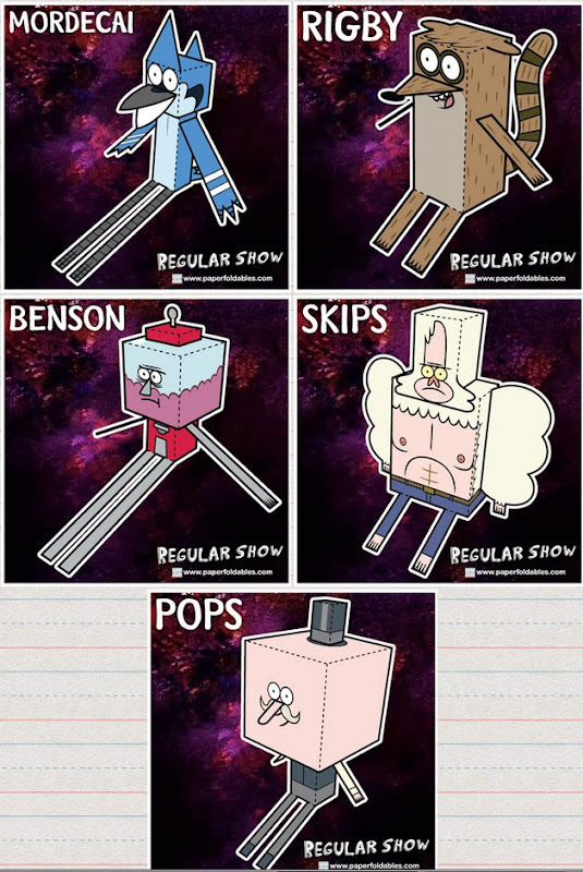 Regular Show Paper Toys