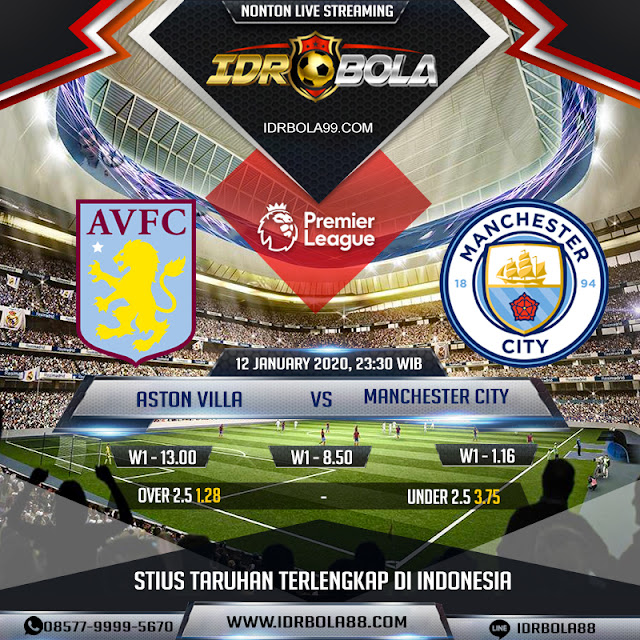 Prediksi Bola Aston Villa vs Manchester City 12 Januari 2020