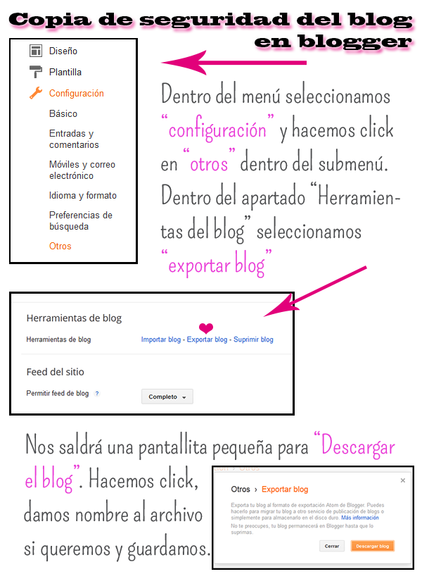 blogger copia seguridad tutorial como how to back up