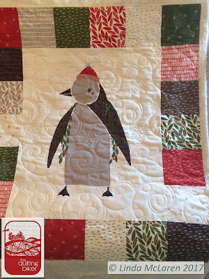 Penguin wall hanging QuiltingBiker longarm quilting