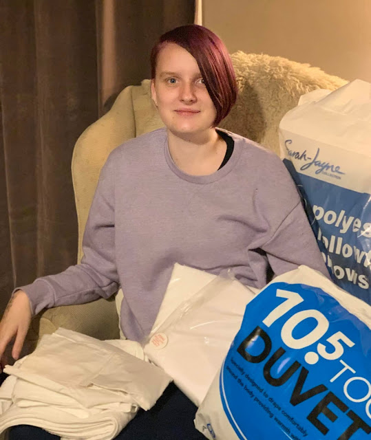 uni student with bedding and towels from The Towel Shop