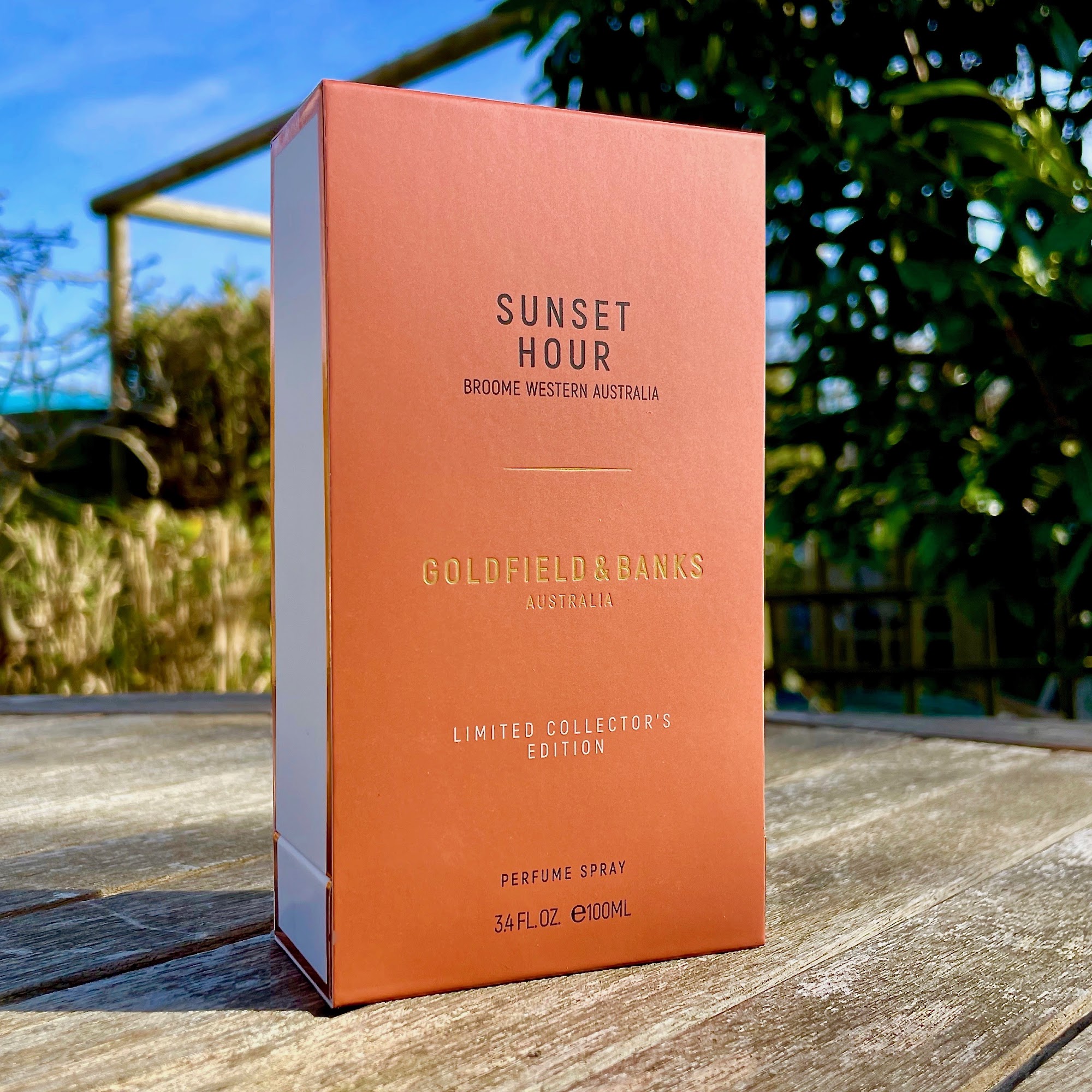 The box of Sunset Hour perfume from Goldfield And Banks