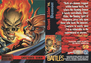 Ghost Rider vs Demon trading card from DC vs Marvel set