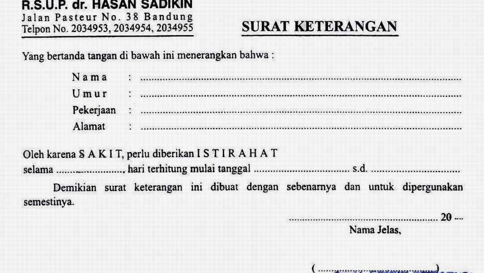 Contoh Surat Keterangan Sakit Dari Dokter Puskesmas Berbagi Contoh Surat