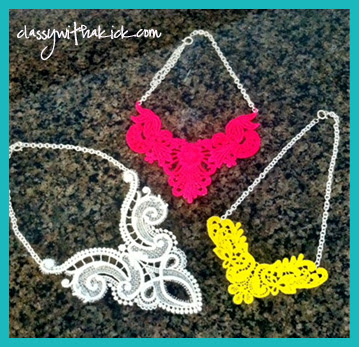 Neon Lace Bib Necklaces