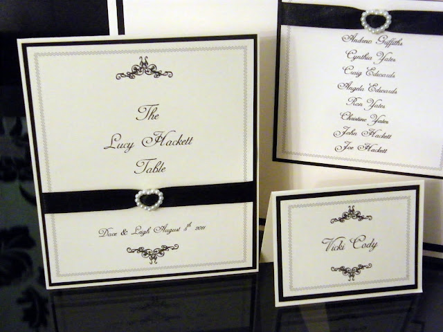 Here's a close up photo of the place card table names and menus