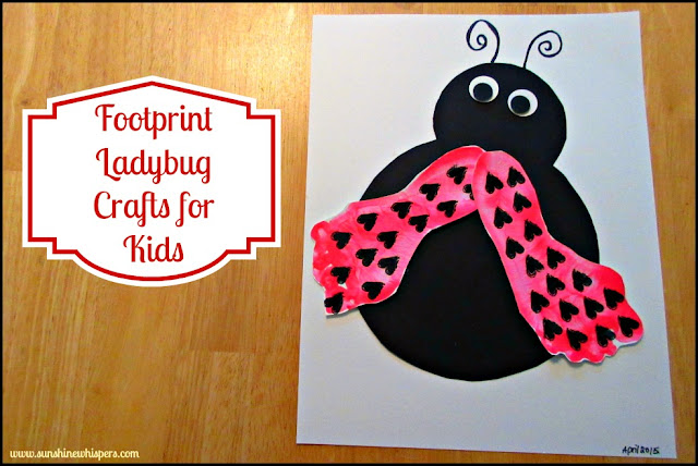 easy art craft for kids ladybug cut out using black construction paper stamped with pink painted feet