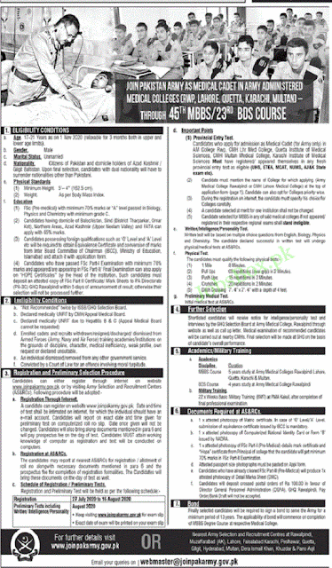 join-pak-army-as-medical-cadet-jobs-2020-online-registration