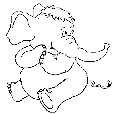 Baby Elephant Coloring Pages