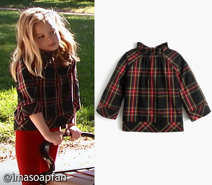 Charlotte Cassadine, Scarlet Fernandez, Plaid Shirt with Ruffled Neckline, J. Crew, GH, General Hospital, Season 55, Episode 05/08/17