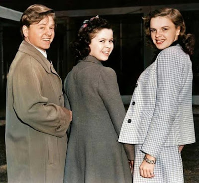 Mickey Rooney with Shirley Temple, and Judy Garland