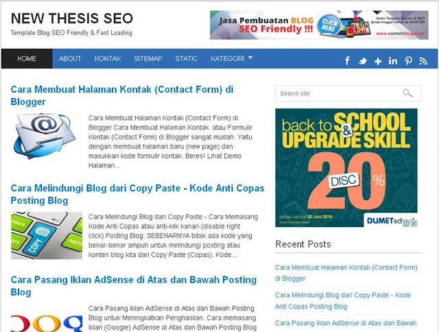 New Thesis SEO Blogger Templates