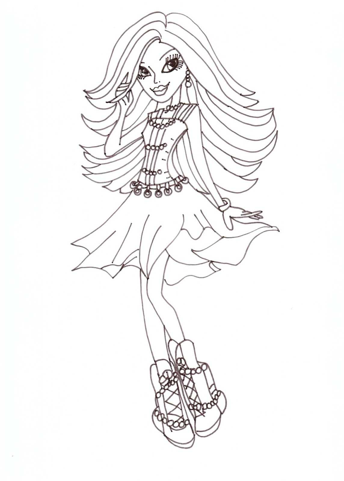 Free Printable Monster High Coloring Pages: Spectra Coloring Sheet