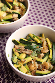 courgette au wok crevettes