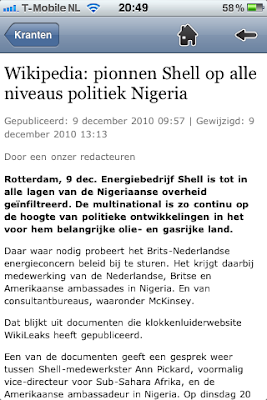 Wikipedia: pionnen Shell op alle niveaus politiek Nigeria