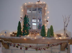 Woodland Fireplace Mantel Christmas