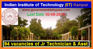 Recruitment of Junior Technician & Assistants in IIT Kanpur