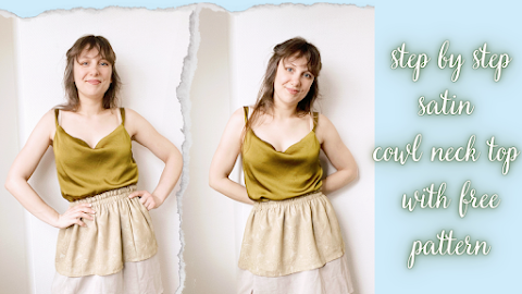 Diy cowl neck top | beginner friendly sewing | pattern