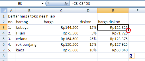 Cara Menghitung Diskon Menggunakan Rumus Ms Excel 