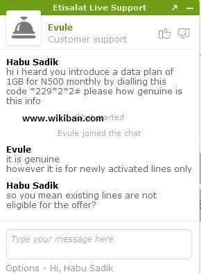 Chat with etisalat customer care