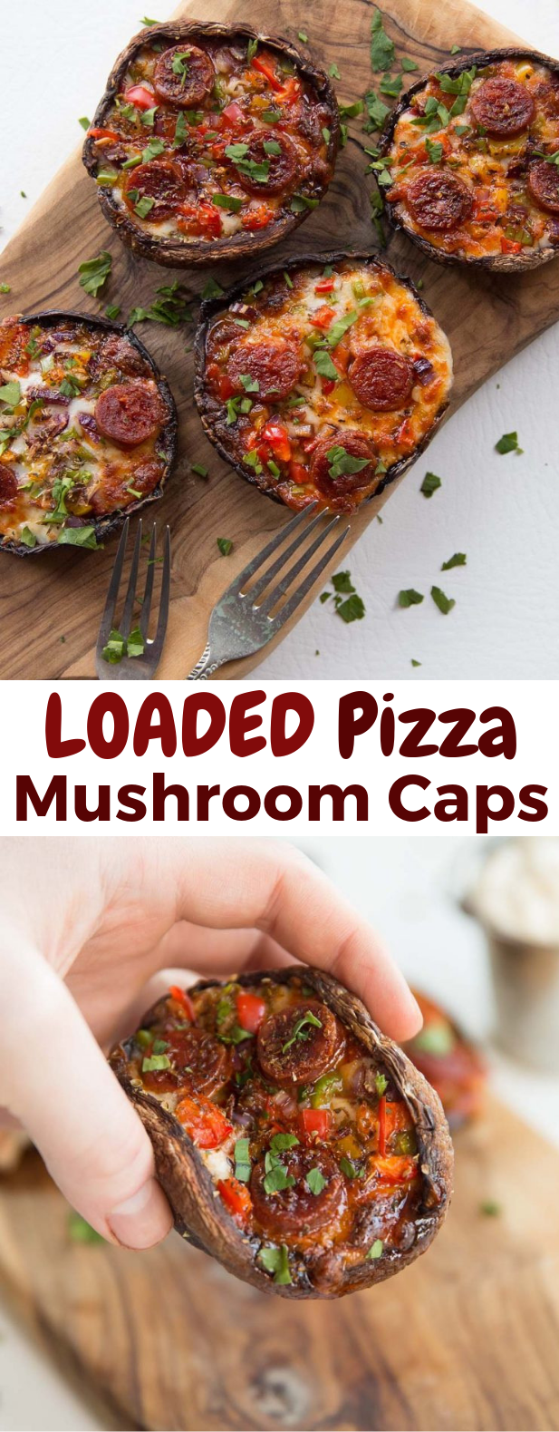 Pizza Stuffed Portobello Mushrooms #Pizza #LowCarb
