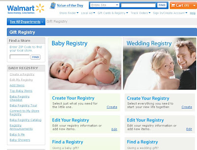 Wedding Registries Online on Walmart Gift Registry   Www Walmart Com Baby   Wedding Gift Registry