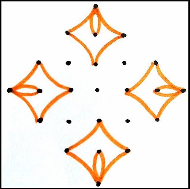 kolam, kolangal, Rangoli, Muggulu, Easy Kolam, Easy Muggulu, Easy Rangoli, Friday Kolam, 7 dots Kolam, 7 dots Rangoli, 7 Dots Muggulu, rangoli for beginners step by step, kolam for beginners step by step, muggulu for beginners step by step design kolam, design rangoli, design muggulu, design kolam with dots, design rangoli with dots, design muggulu with colours, 