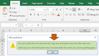 Tidak bisa copy paste di excel