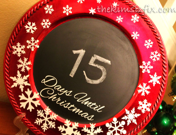 Christmas chalkboard plate