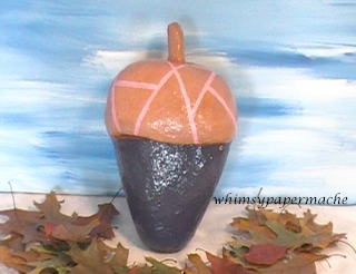 Completed Paper Clay Acorn Sculpture