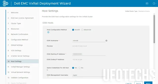 VxRail Host Settings - UFOtechs