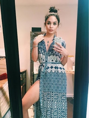 Vanessa Hudgens Instagram Photo Maxi Shirt Dress