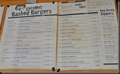 The Menu of the Zombie Burger..
