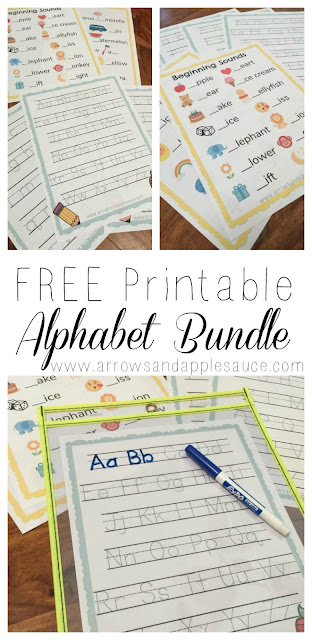 free printable five page alphabet tracing beginning sounds worksheets