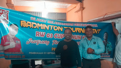 Ketua DPC PSI Sagulung, Hasoloan Siburian, SH Dukung Badminton Turnamen Cup RW. 03 Kavling Kamboja