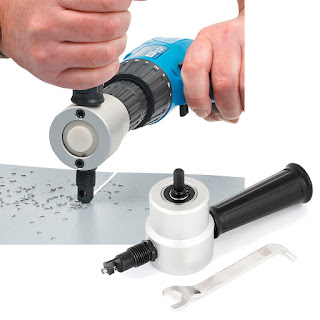 Double Headed Metal Nibbler, Fits to any electric or power drill. Convenient and ideal alternative to the traditional electric or air powered nibbler.