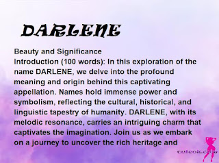 meaning of the name "DARLENE"