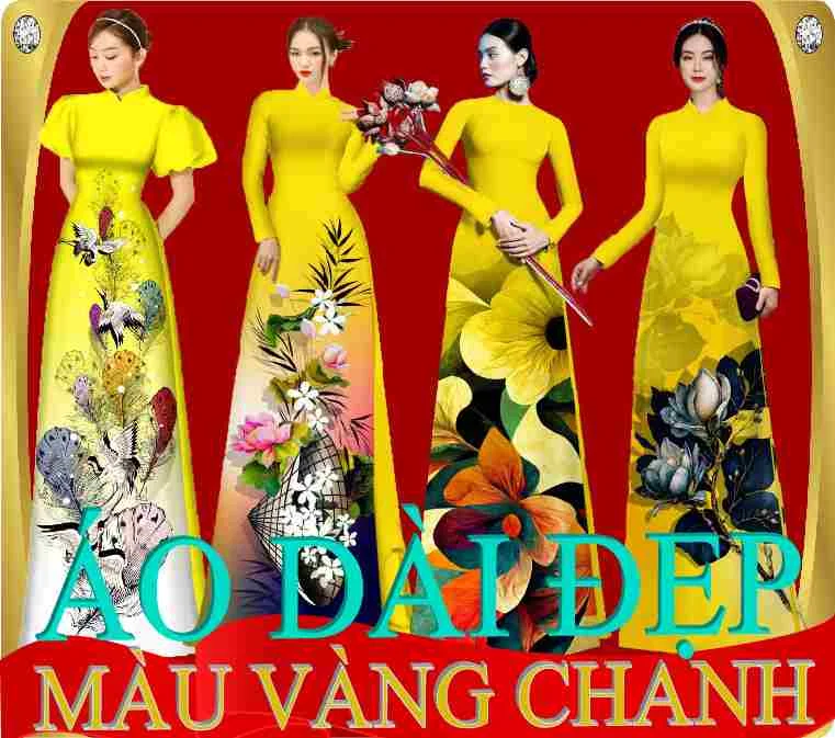 Vải áo dài màu VÀNG CHANH đẹp màu tạo vẻ kiêu sa lộng lẫy