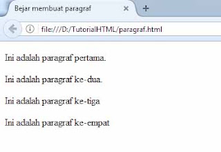 cara membuat paragraf di html