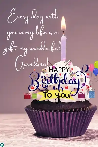 happy birthday grandma wishes with cupcake images
