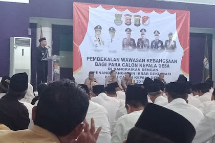 Penandatanganan Deklarasi Damai Calon Kepala Desa Tahun 2019 Digedung Serbaguna Tigaraksa