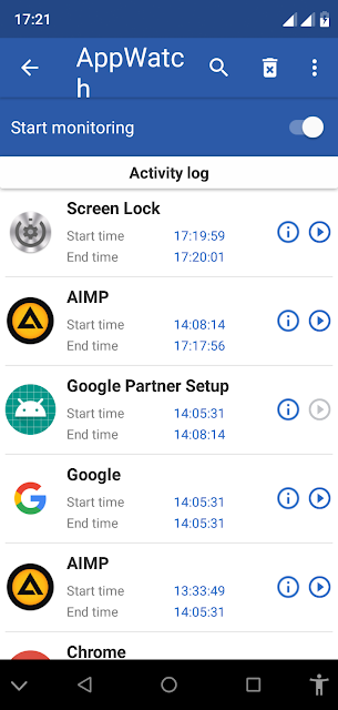 App watch interface