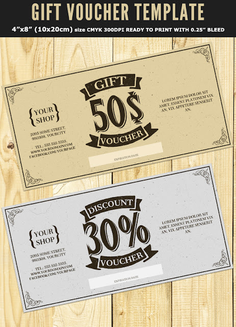  Vintage Gift Card Voucher Template