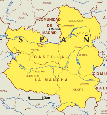 Castile La Mancha Tourism Map Area