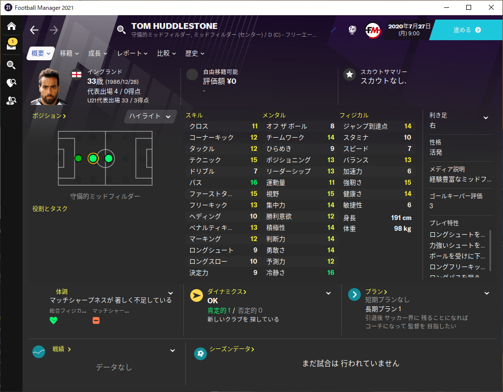 意外とイングランド代表に選ばれたことがある選手 Football Manager 21 社畜ゲーマ