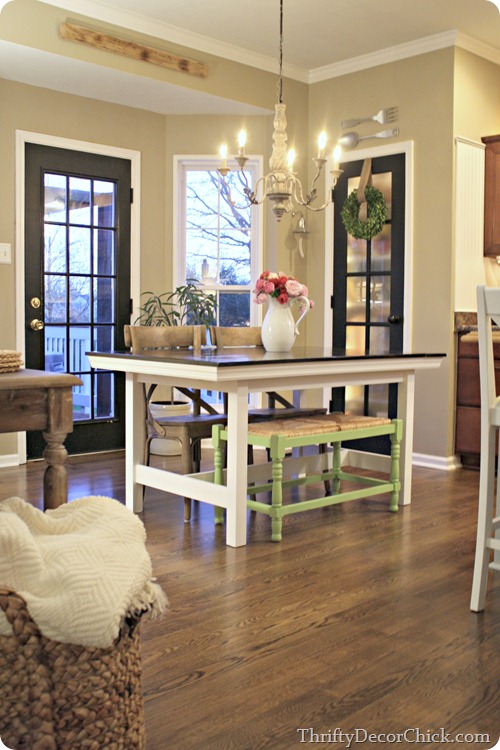 bench at kitchen table