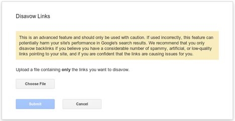 Google Disavow tool