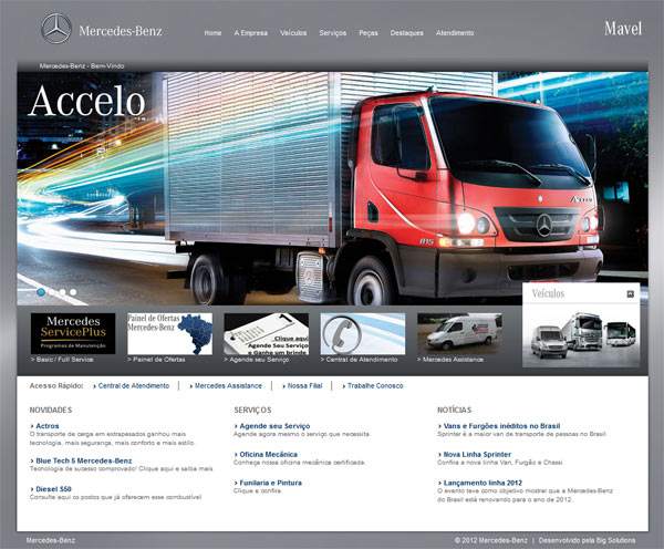 Website desenvolvido dentro da plataforma BS Dealer (Sistema para concessionárias) para a Mavel Mercedes