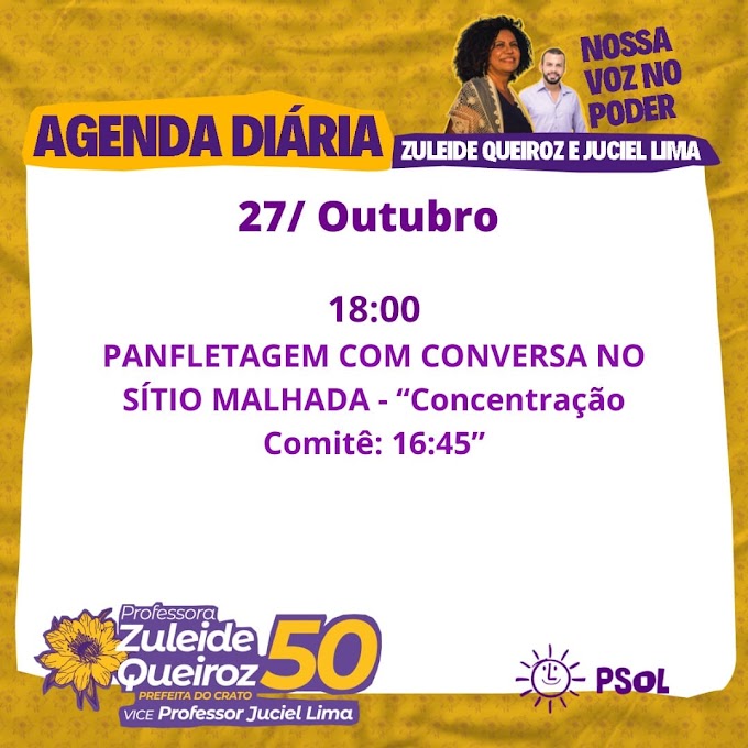 Agenda dos candidatos a prefeito do Crato, Juazeiro do Norte e Barbalha