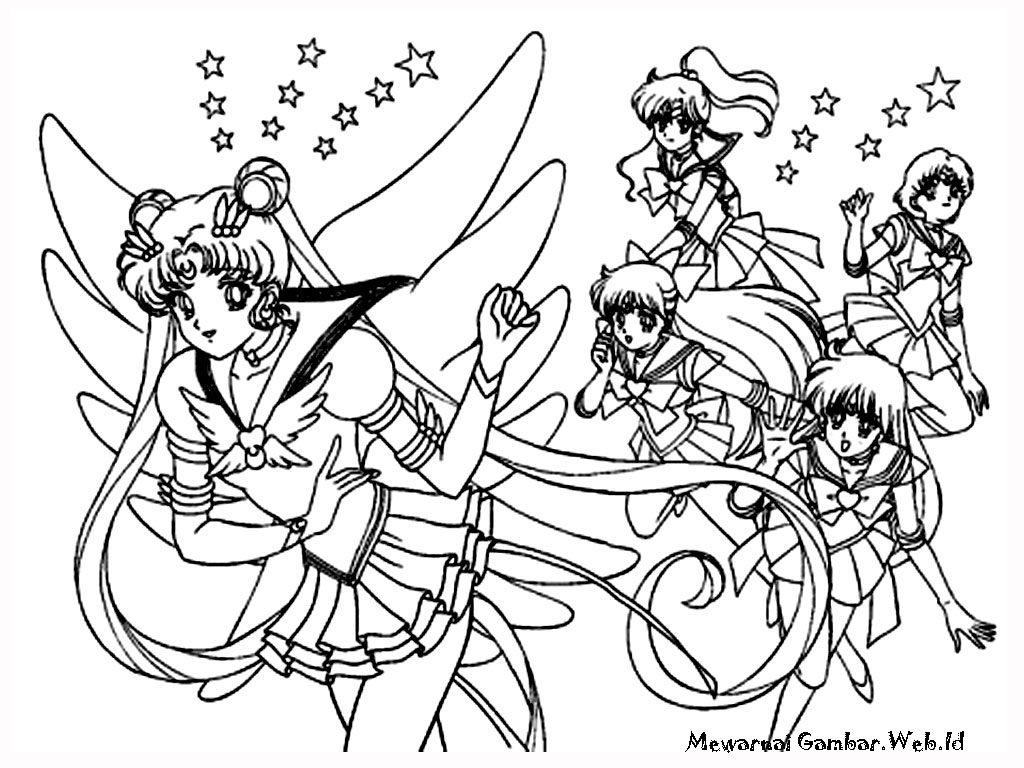 Mewarnai Gambar Sailor Moon  Mewarnai Gambar